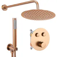 REA Set De Douche Lungo Or Brossé + Thermostat + Boîte