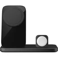 Nomad Stand One Max MagSafe Qi2.2 Chargeur sans fil 25W – Supporte jusqu'à 25W Charge – Inclut Chargeur Rapide pour Apple Watch – Compatible avec AirPods et Autres Écouteurs Qi