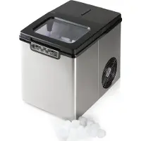 Primo PR403IB Machine à glaçons - Machine à glaçons avec cuillère à glace - Petits & grands glaçons - 1,8 L - 12kg/24h - Acier inoxydable