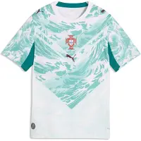 Puma T-Shirt fonctionnel 'Portugal' turquoise / bleu cyan / rouge / blanc