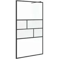 vidaXL Paroi de douche à l'italienne noire 115 x 195 x 0,5 cm en verre et aluminium