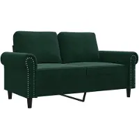 vidaXL Canapé 2 places vert foncé 120 cm velours