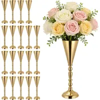 Vevor Vase de Mariage Métal Lot de 20 Vase de Centre de Table Hauteur 43 cm Support pour Compositions Florales