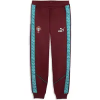 Puma Pantalon de sport 'Portugal KING Anthem' bleu cyan / rouge rubis / blanc
