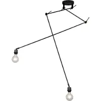 QAZQA Suspension moderne noire sans abat-jour 2 lumières - Blitz