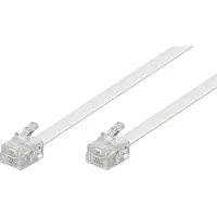 Goobay Câble Modulaire Téléphone RJ11/RJ14 (6P4C) Mâle - Mâle 15 m Blanc