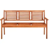 vidaXL banc de jardin 3 places avec support 150 cm en bois massif d'eucalyptus