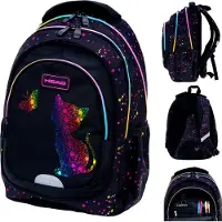 Astra Effet doré Arc-en-ciel Kitty Head Sac à dos scolaire