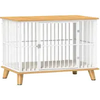 PawHut Cage pour chien pour la maison, niche avec coussin, pour chiens de moins de 15 kg