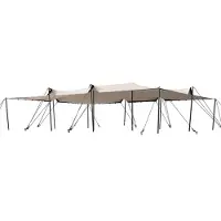 TOOLPORT Tente nomade 7,5 x 10 m, avec set de poteaux en aluminium, sable