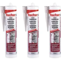 Fischer silicone sanitaire DSSA 310 gris sanitaire (3 pcs.) - 573641