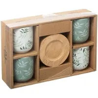 Secret De Gourmet Coffret cadeau de 4 tasses en grès vert - 13 cl