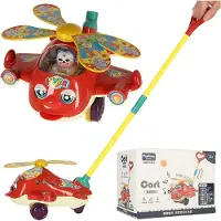 Ikonka Avion hélicoptère à bâton poussoir avec son