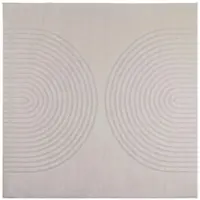 vidaXL Tapis carré GALATI Crème 200 x 200 cm