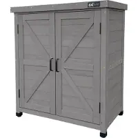 Axi Felix Armoire De Jardin En Bois Gris Foncé - 80 X 45 X 93 Cm | Armoire Exterieur, Armoire À Outils Pour Le Jardin Avec Étagère/ Meuble Exterieur