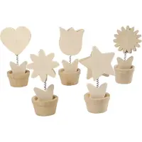 Creativ Company Décorez votre Memoclip en bois avec une fleur, 10pcs.