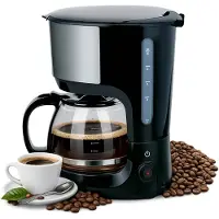 Alpina Machine à café Machine à café filtre 1,25L/10 tasses - Coffee Machine avec filtre réutilisable, verseuse en verre et système anti-gouttes - Noir