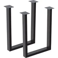 En.casa Piètement de table Holsted 40 x 28 cm Patins de table en set de 2 pour bancs ou tables basses Pieds de table Pieds de meubles en acier Noir