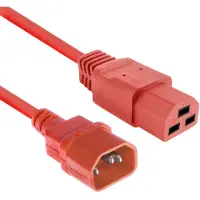 ACT câble d'alimentation C14 - C21 IEC60320 rouge 1 m, 1 m, coupleur C14, coupleur C21, 250 V, 10 A