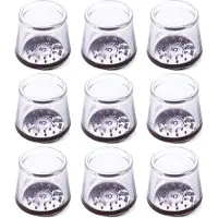INF Pieds de meubles / protection pour pieds de meubles, paquet de 16 Transparent+Marron S