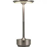 Goliving Lampe de table rechargeable - Sans fil et dimmable - Lampe tactile moderne - Lampe de nuit pour chambre à coucher - Anti-éclaboussures - 27 cm - Silver