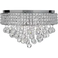 Beliani Lustre lampe pendante en fer argenté chromé avec cristaux style glamour salon salle à manger