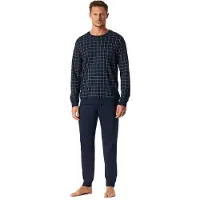 Schiesser Pyjama long 'Fine Interlock' bleu nuit