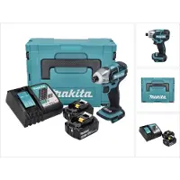 Makita DTS 141 RGJ Visseuse à impulsions sans fil 18 V 40 Nm 1/4" Brushless + 2x batterie 6,0 Ah + chargeur + Makpac