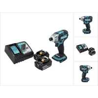 Makita DTS 141 RG Visseuse à impulsions sans fil 18 V 40 Nm 1/4" Brushless + 2x batterie 6,0 Ah + chargeur