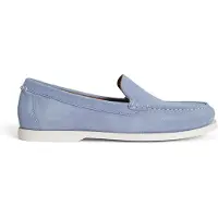 Ralph Lauren pour homme. 803P09766003 Mocassins vénitiens en daim bleu Merton (40), Cuir, Plat, Aucun, Casuel, Classique