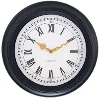 Nextime Horloge murale silencieuse, 40 cm, noir et gris, en plastique, style vintage