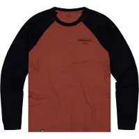 Mons Royale - T-shirt en laine de mérinos - Icon Merino Raglan LS M Cinnamon/Black pour Homme - Taille XL - Marron