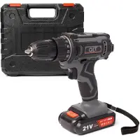 QLT Perceuse sans fil 21V avec batterie 1500mAh, 6 embouts, porte-embouts et étui - Perceuse sans fil puissante pour le bois, l'acier, le plastique et bien d'autres choses encore