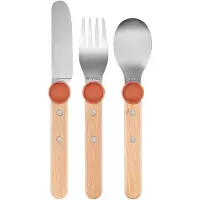 Opinel Le Petit Gourmet 3256 Coral Red, set de couverts pour enfants 3 pièces
