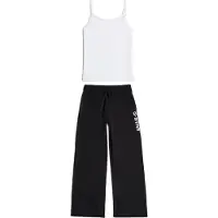 G-Star Pyjama 'Cami and Wide Leg Pant Pyjamas Set' noir / blanc