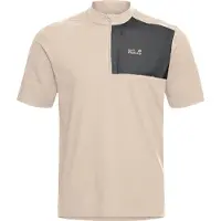 Jack Wolfskin Sucol Half Zip Short Sleeve T-shirt Beige M Homme