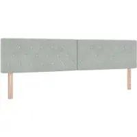 vidaXL Tête de lit LED avec rampes d'éclairage LED gris clair 200 cm velours