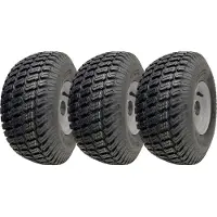 Parnells 15x6.00-6 Roues de tondeuse à gazon moyeu 65mm, pneu sur jante roulements 20mm (lot de 3)