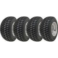 Parnells 16x7.50-8 Grass Lawnmower Wheel 4ply P332 Tyre Steel Rim 25mm Bearing (Set of 4)