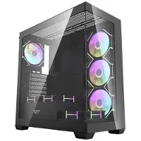 Darkflash DS900 kompiuterio dklas + 7 ARGB ventiliatoriai - juodas