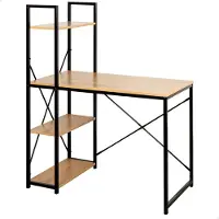 Max Home Bureau Avec étagères Bois 120x64x120 Cm Acier