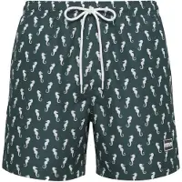 Urban Classics Shorts de bain vert foncé / blanc