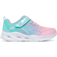 SKECHERS Sola Glow Color Breeze Trainers Bleu,Rose EU 34 Fille