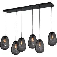 Masterlight Lampe suspendue Lava 6x verre fumé Ø 22,5cm