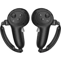 Vortex Housses de manettes en silicone + support pour Meta Quest 3S / Quest 3 – poignée de protection souple et antidérapante avec sangles réglables (NOIR)
