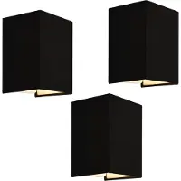 Lux.pro Applique murale 'Schwerin' set de 3 lampes lin noir
