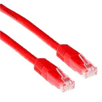 ACT ADVANCED CABLE TECHNOLOGY Câble de raccordement CAT6 LSZH U/UTP rouge de 0,5 mètre avec connecteurs RJ45