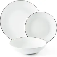 Excelsa Set de vaisselle 18 pièces Platinum Porcelaine Blanc Et Argenté
