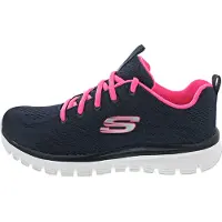 SKECHERS Baskets basses 'Graceful Get Connected' bleu marine / gris / rose