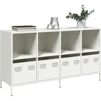 vidaXL Sideboard blanc 135x39x73,5 cm Acier laminé à froid